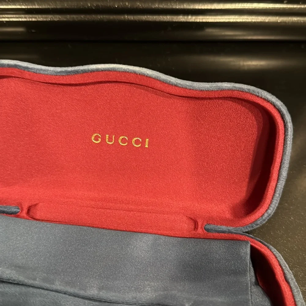 Gucci Sunglasses with Green and Gold Accents. WORN 2X - Picture 8 of 12